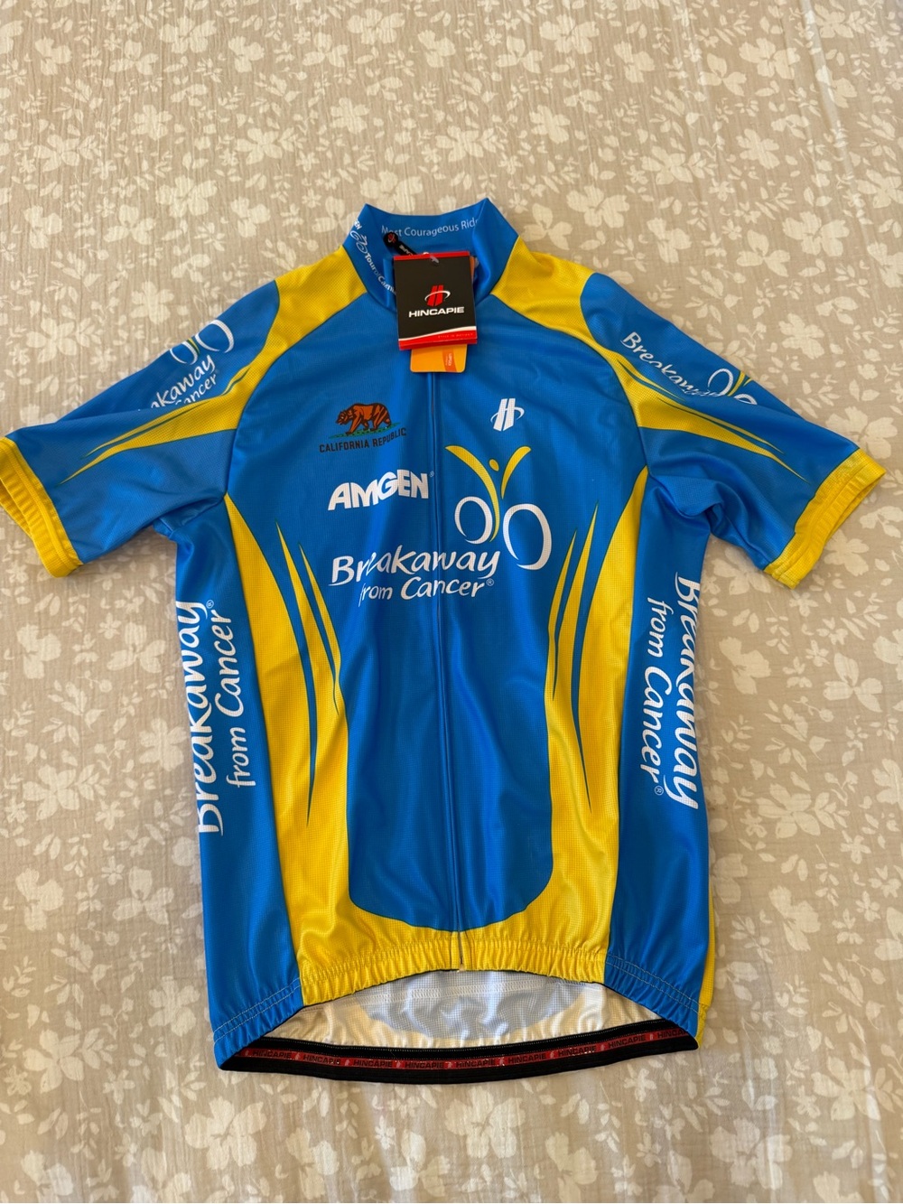 Mens BNWT Hincapie Cycling Bike Jersey Medium Breakaway Cancer California